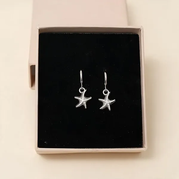 Silver_Tone_Starfish_Drop_Earrings_For_Women