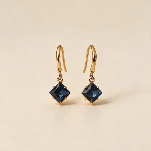 Gold_Tone_Blue_Stone_Drop_Earrings_For_Women