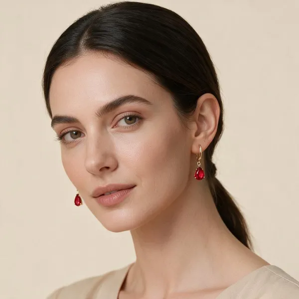 Red_Gold_Tone_Drop_Earrings_For_Women