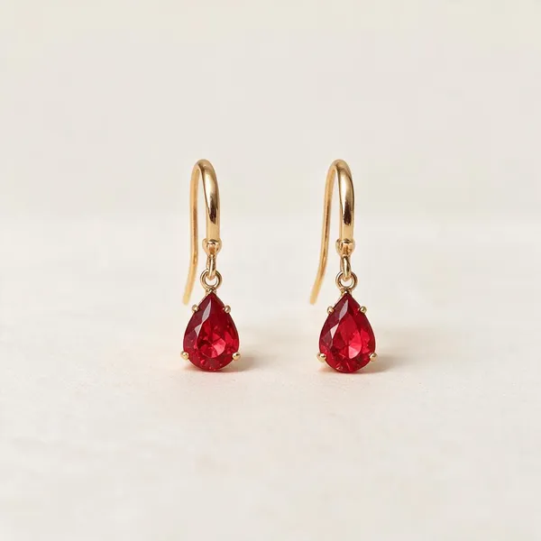 Red_Gold_Tone_Drop_Earrings_For_Women