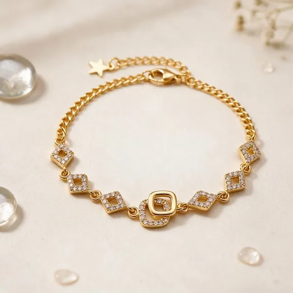 Gold_Tone_Stone_Accent_Bracelet_For_Women