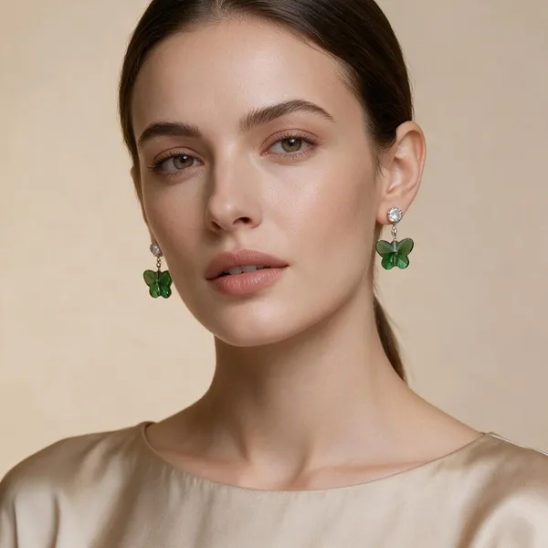 Green_Butterfly_Drop_Earrings_For_Women
