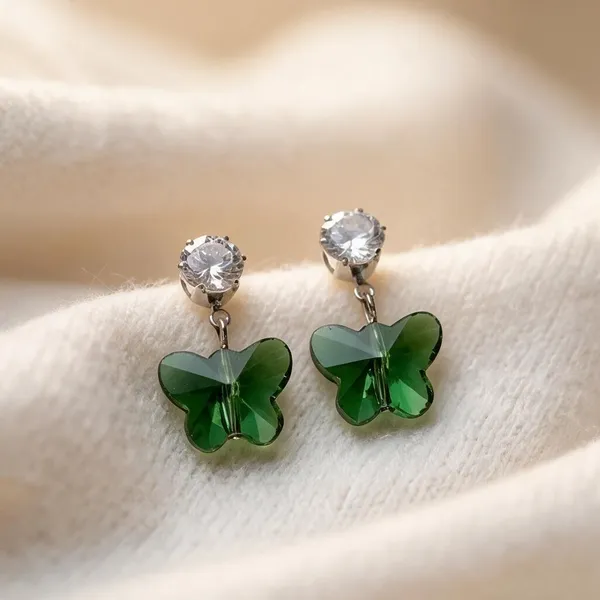 Green_Butterfly_Drop_Earrings_For_Women
