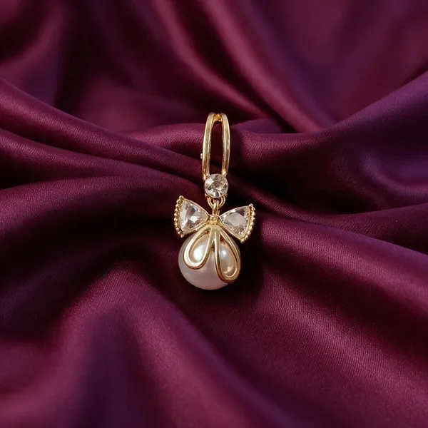 Gold_Tone_Bow_Drop_Earrings_For_Women