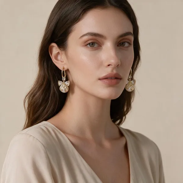 Gold_Tone_Bow_Drop_Earrings_For_Women