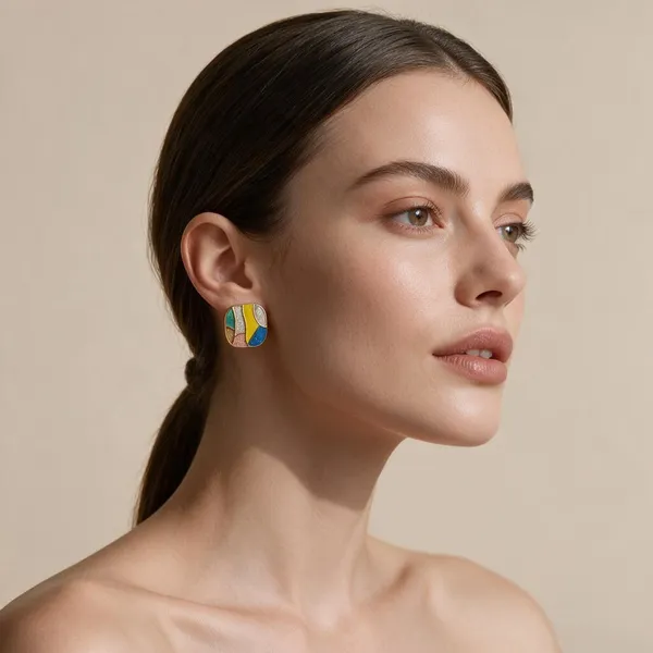 Multicolour_Geometric_Stud_Earrings_For_Women