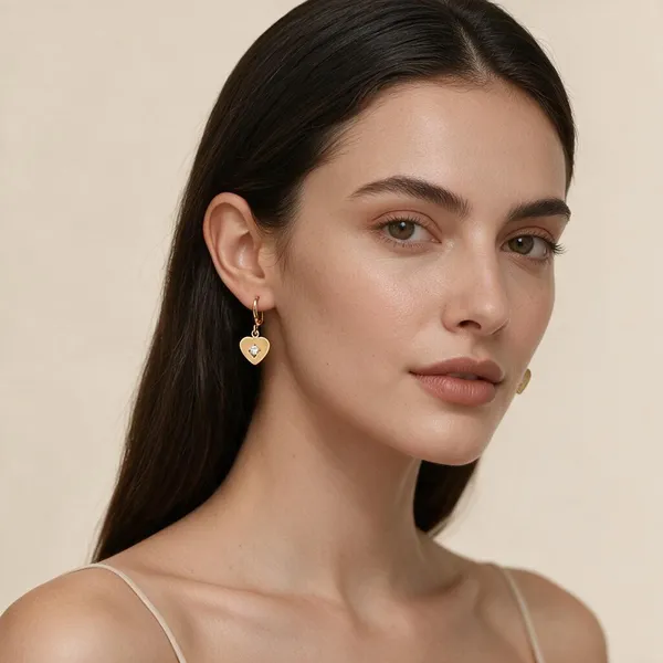 Gold_Tone_Heart_Drop_Earrings_For_Women
