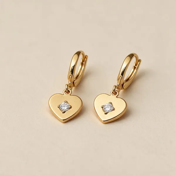 Gold_Tone_Heart_Drop_Earrings_For_Women