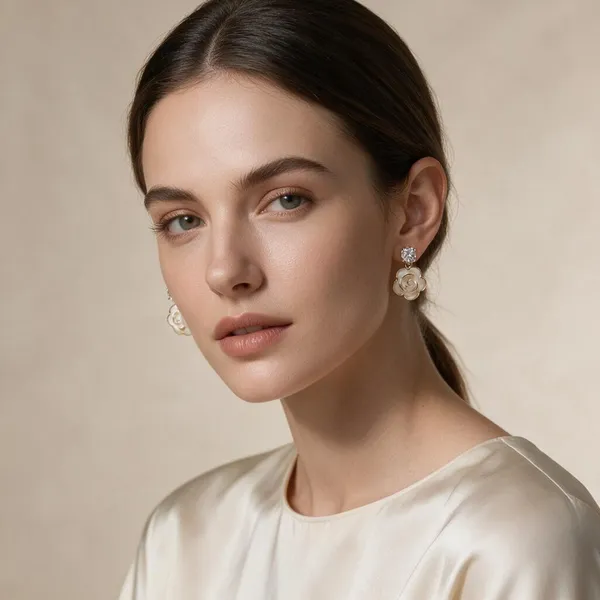 Gold_Tone_Floral_Stud_Earrings_For_Women
