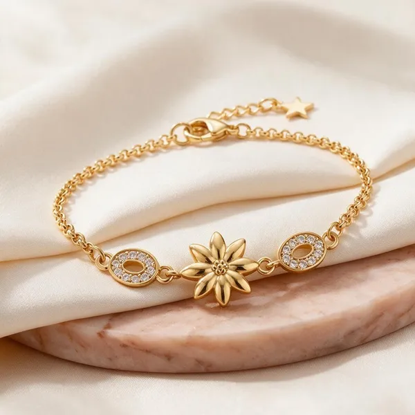Gold_Tone_Floral_Bracelet_For_Women