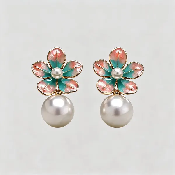 Pink_Stainless_Steel_Drop_Earrings_For_Women