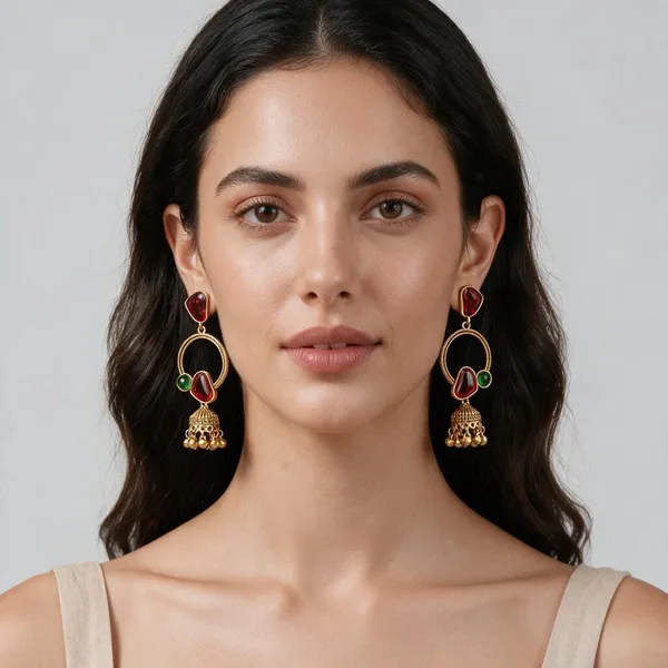 Multicolor_Stainless_Steel_Jhumka_Earrings_For_Women