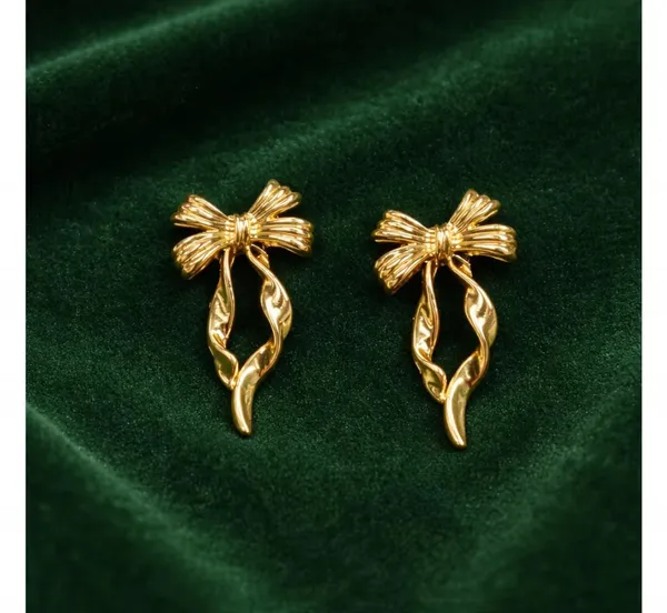 Gold-Tone_Bow_Drop_Earrings_for_Women