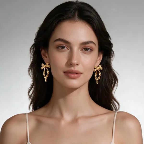 Gold_Stainless_Steel_Drop_Earrings_For_Women