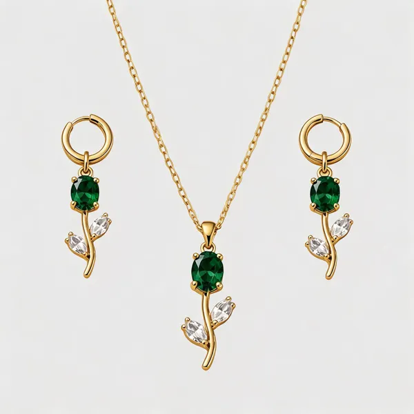 Gold_Stainless_Steel_Necklace_And_Earrings_Set_For_Women