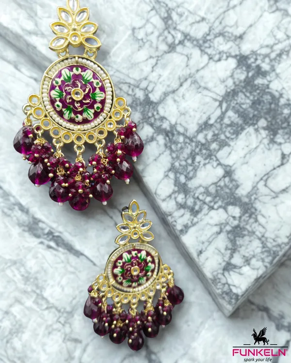 Maroon_Beaded_Floral_Chandbali_Earrings_for_Women