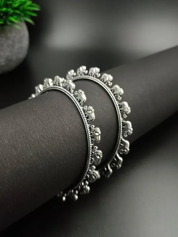 Oxidized_Elephant_Kada_Bracelet
