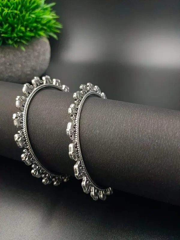 Oxidized_Elephant_Kada_Bracelet