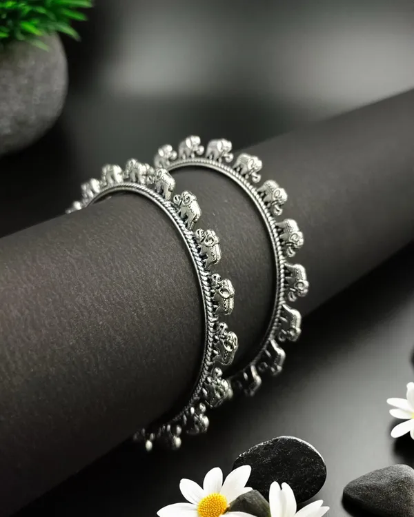 Oxidized_Elephant_Kada_Bracelet