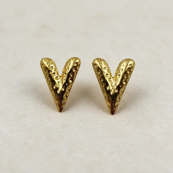 Gold_Tone_Textured_V_Shape_Stud_Earrings_for_Women