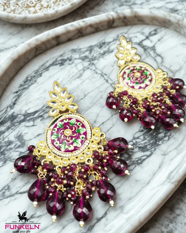 Maroon_Beaded_Floral_Chandbali_Earrings_for_Women