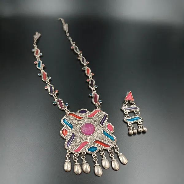 Oxidise_Afgani_Multicolor_Long_Necklace
