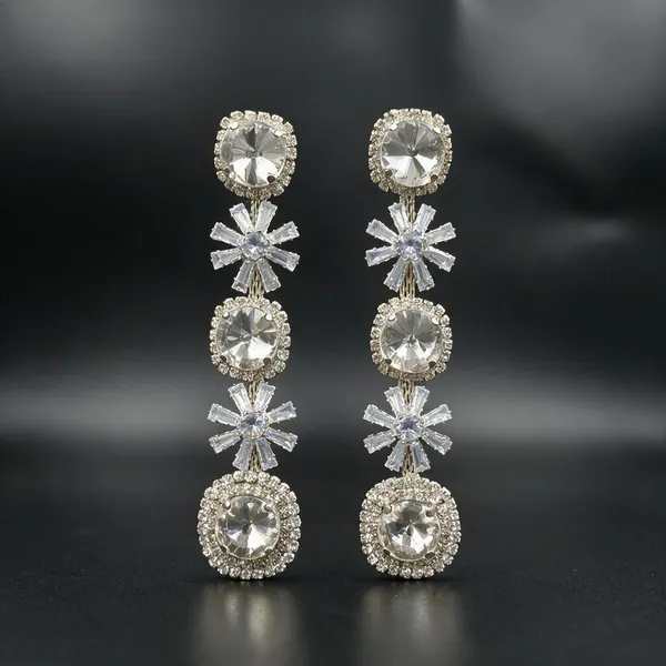 Silver_Tone_American_Dimond_Long_Stylish_Erring