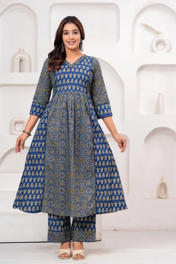 Blue_Printed_Anarkali_Kurta_Set_For_Women