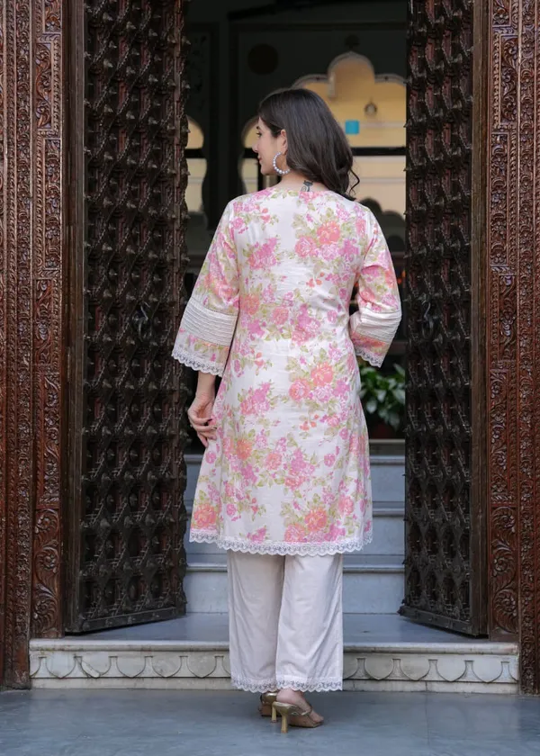 White_Floral_Print_Straight_Kurta_Set_For_Women