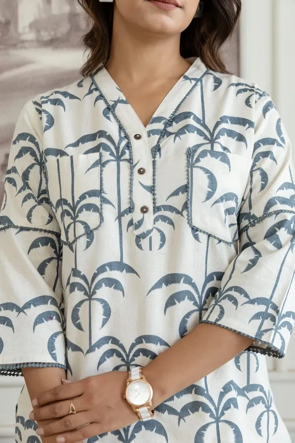 White_Printed_Relaxed_Fit_Kurta_Set_For_Women
