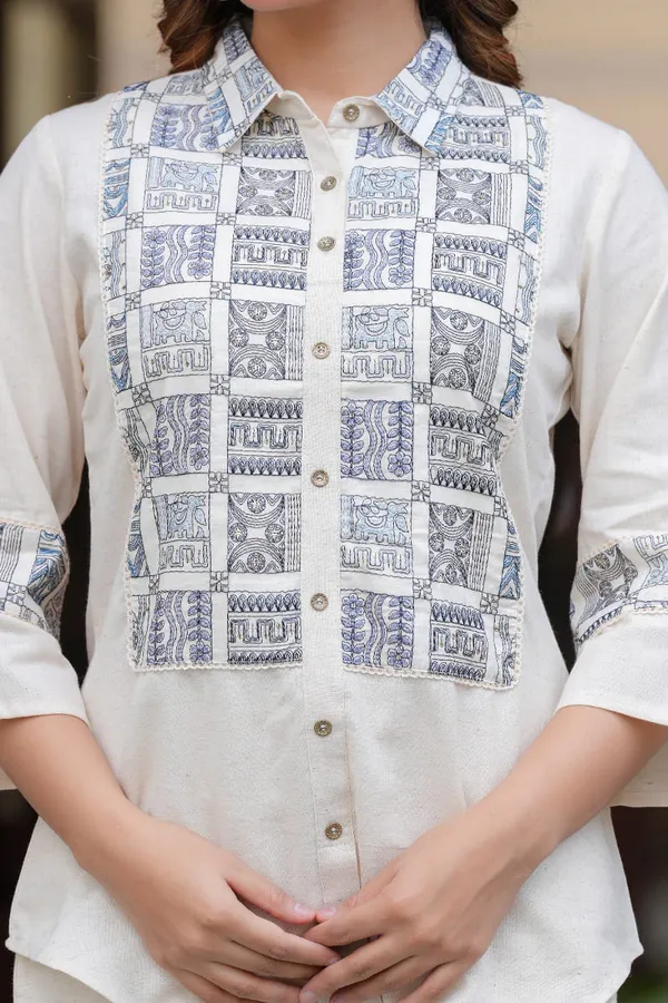 White_Printed_Relaxed_Fit_Shirt_for_Women