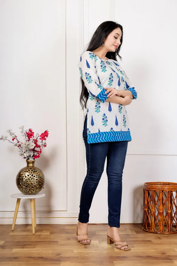 White_Printed_Straight_Kurti_For_Women
