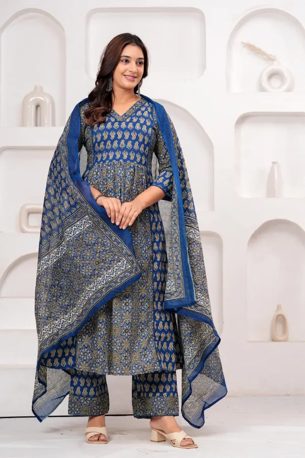 Blue_Printed_Anarkali_Kurta_Set_For_Women