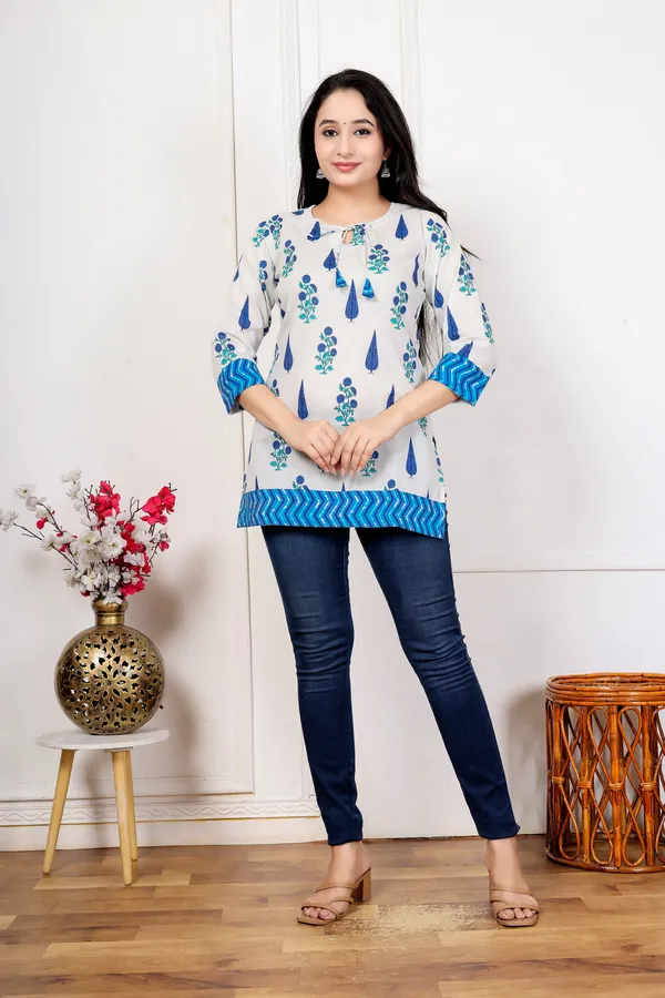 White_Printed_Straight_Kurti_For_Women