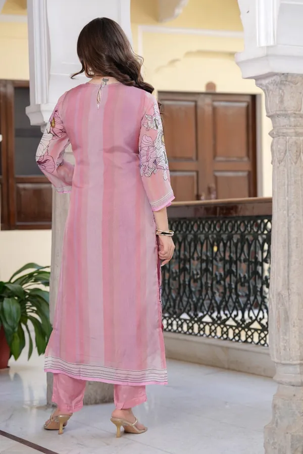 Pink_Floral_Print_Organza_Straight_Kurta_Pant_Dupatta_Set_For_Women