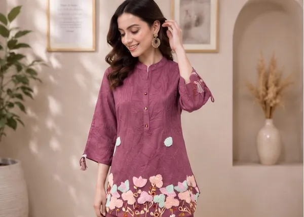 Mauve_Relaxed_Fit_Floral_Hem_Co_Ord_Set_For_Women