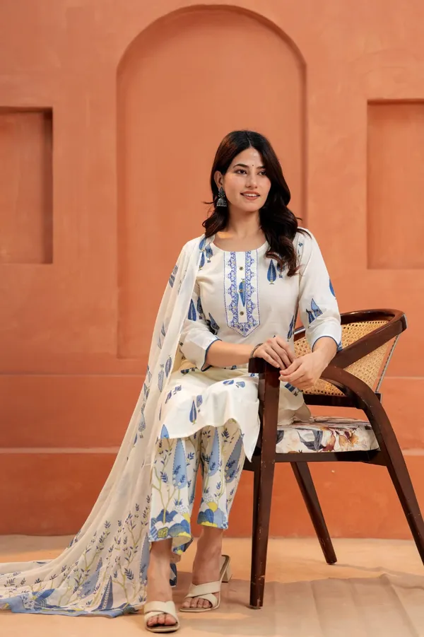 Cream_Printed_Cotton_Straight_Kurta_Pant_Dupatta_Set_For_Women