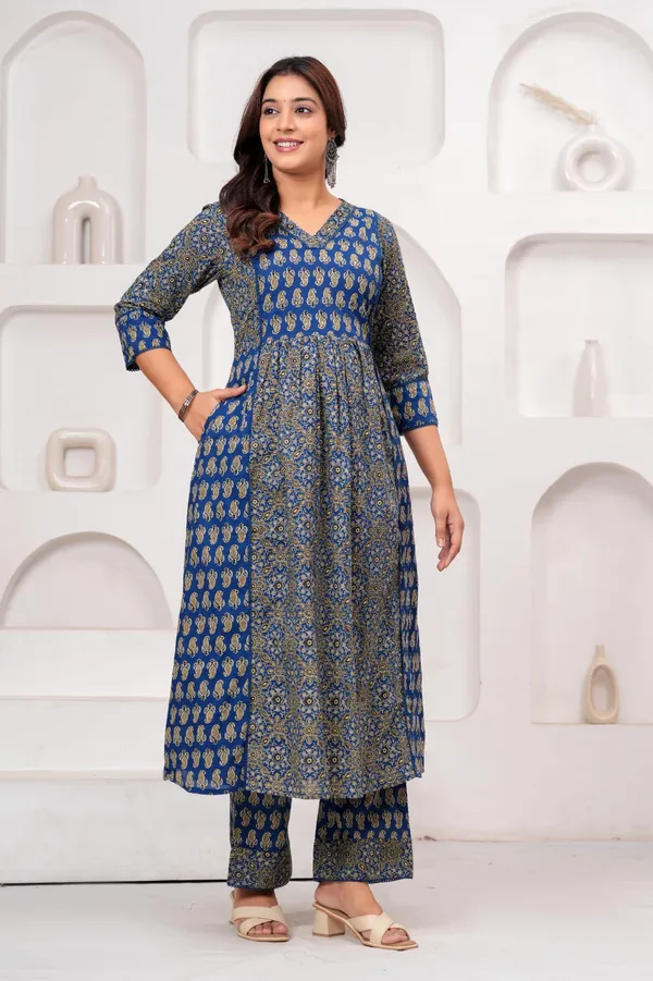 Blue_Printed_Anarkali_Kurta_Set_For_Women