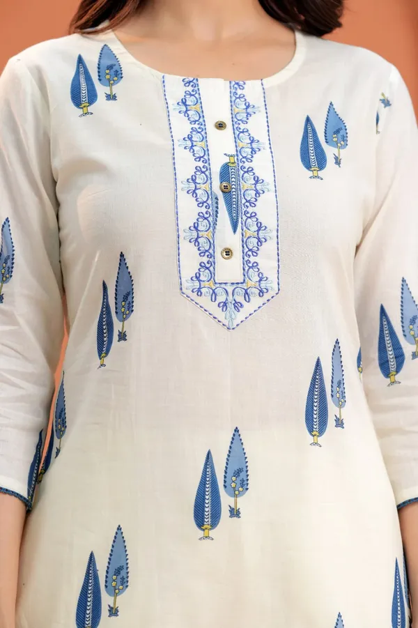 Cream_Printed_Cotton_Straight_Kurta_Pant_Dupatta_Set_For_Women
