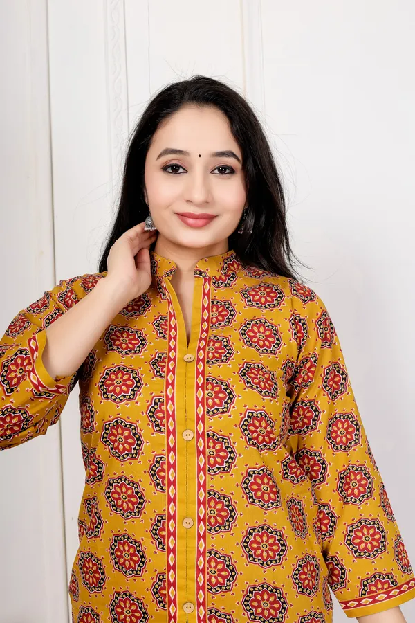 Yellow_Printed_Tunic_Top_For_Women