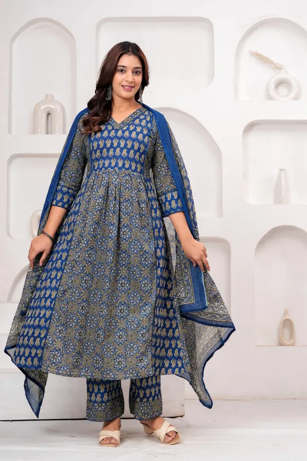 Blue_Printed_Anarkali_Kurta_Set_For_Women