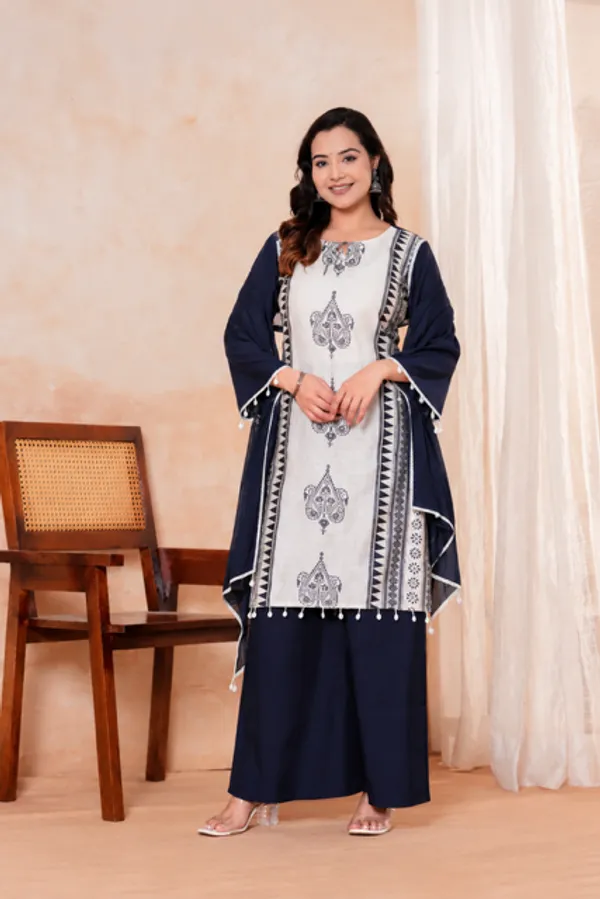 Navy_Blue_Printed_Straight_Kurta_Set_For_Women