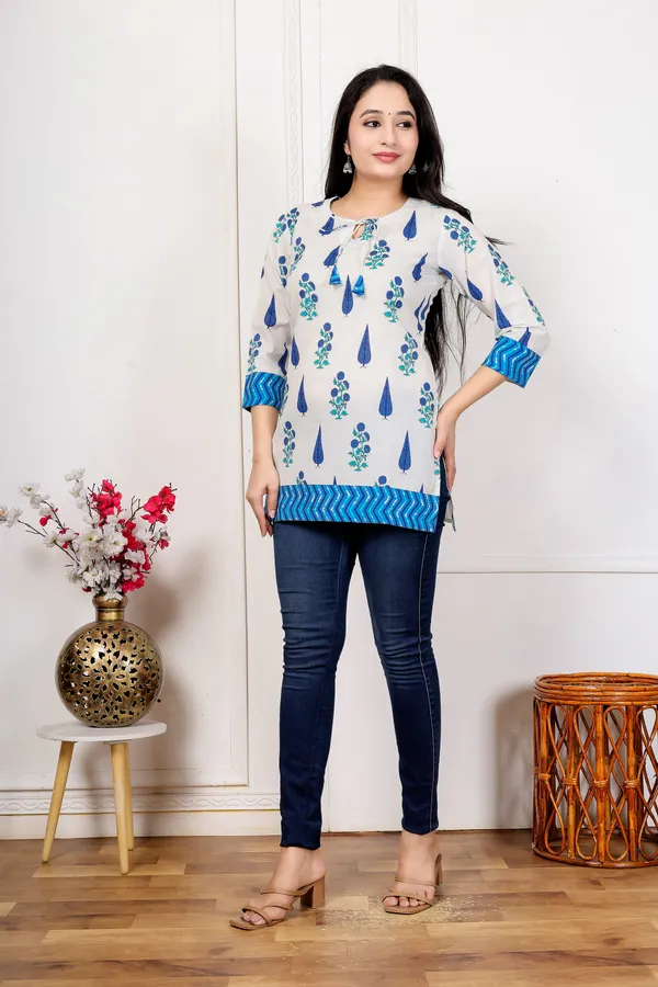 White_Printed_Straight_Kurti_For_Women