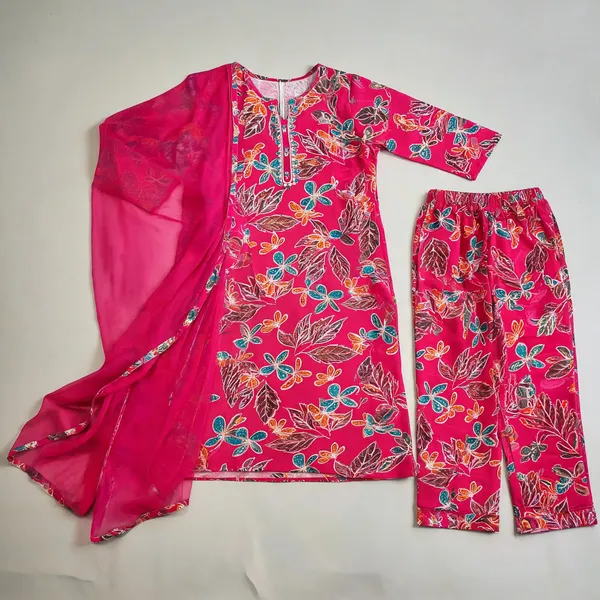 Pink_Floral_Print_Kurta_Set_For_Women