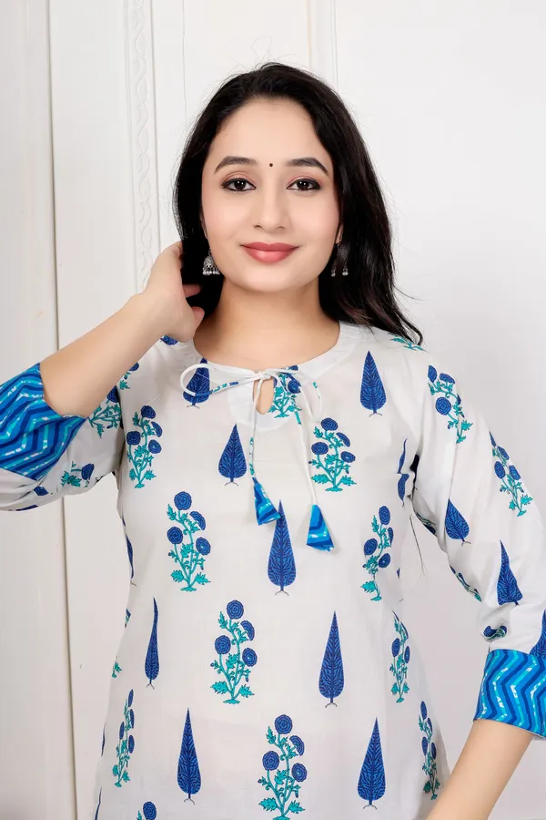 White_Printed_Straight_Kurti_For_Women