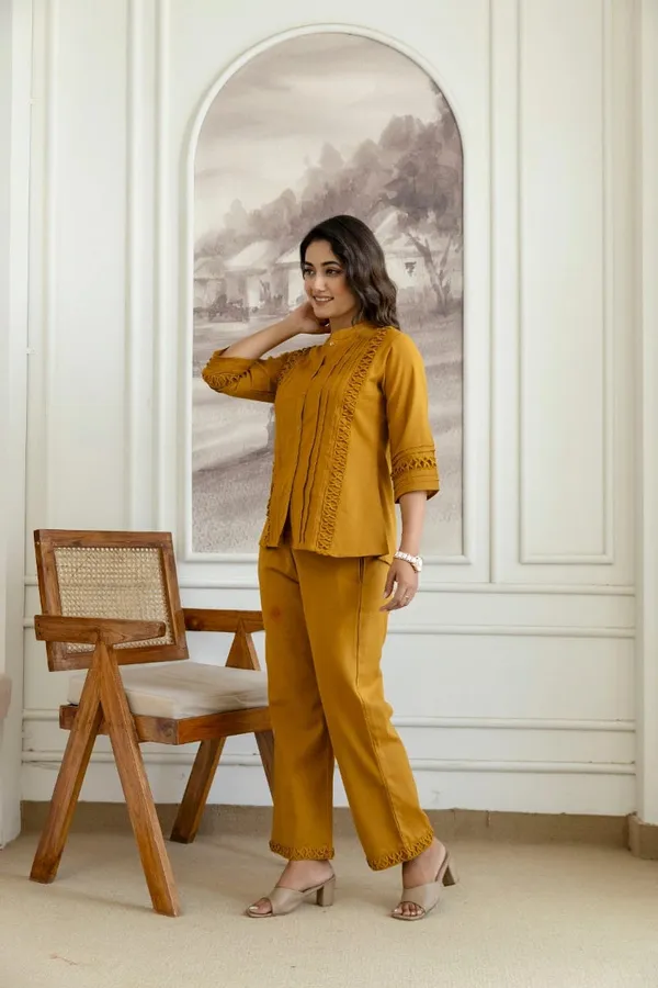 Mustard_Embroidered_Kurta_Set_For_Women