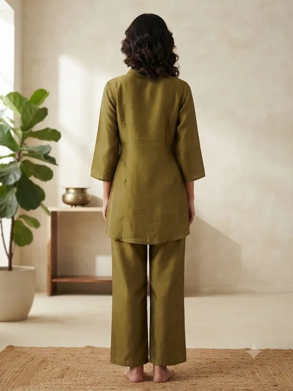 Olive_Printed_Kurta_Pant_Set_For_Women