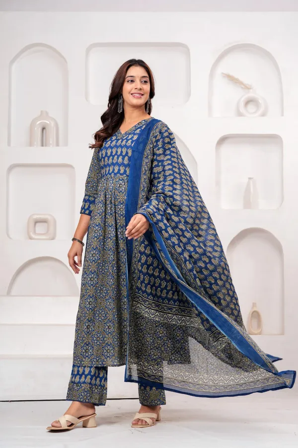 Blue_Printed_Anarkali_Kurta_Set_For_Women