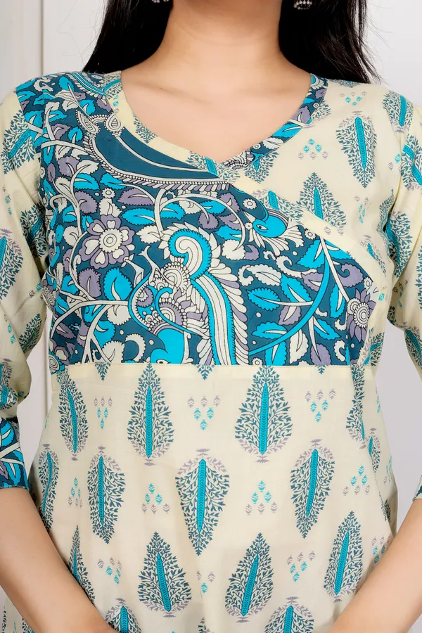 Cream_Printed_Straight_Kurti_For_Women