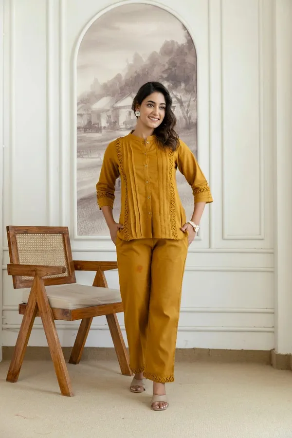 Mustard_Embroidered_Kurta_Set_For_Women